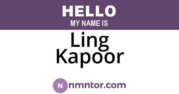 Ling Kapoor