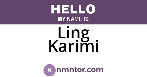 Ling Karimi