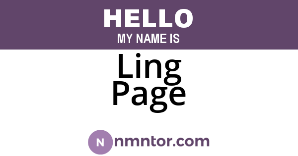 Ling Page