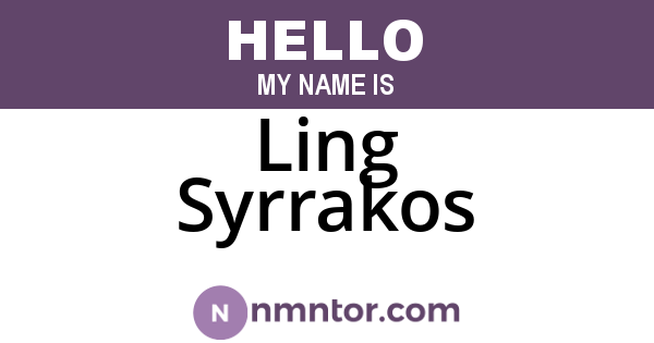 Ling Syrrakos