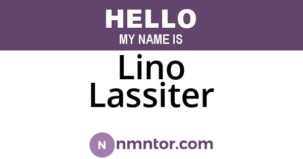 Lino Lassiter
