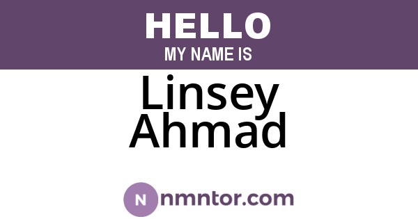 Linsey Ahmad