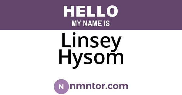 Linsey Hysom