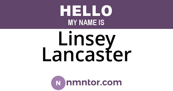 Linsey Lancaster