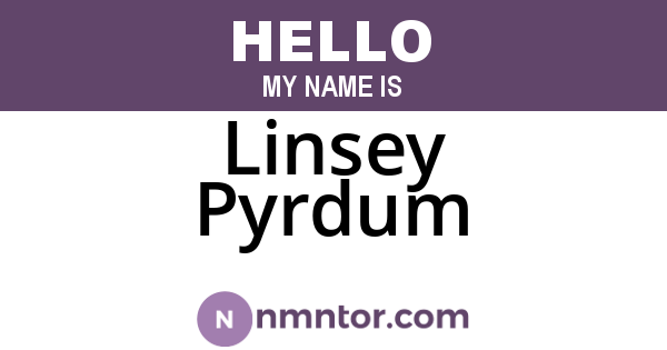 Linsey Pyrdum