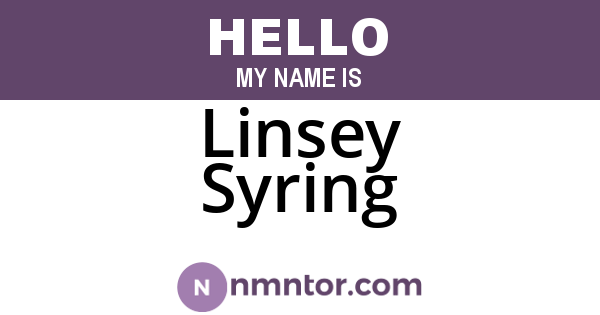 Linsey Syring