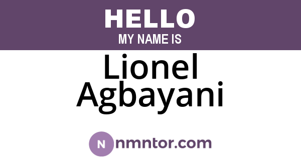 Lionel Agbayani