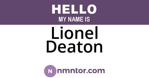 Lionel Deaton