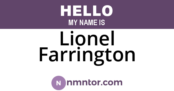Lionel Farrington