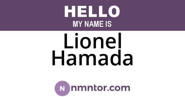 Lionel Hamada