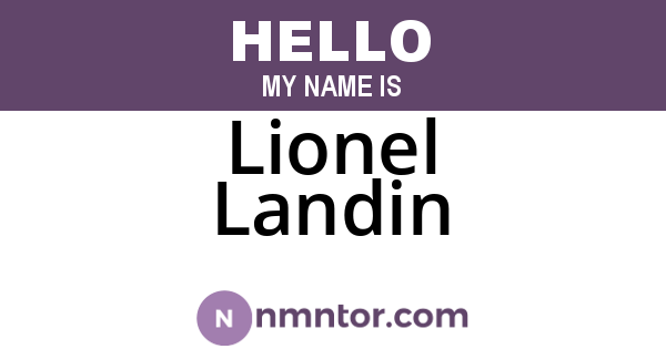 Lionel Landin