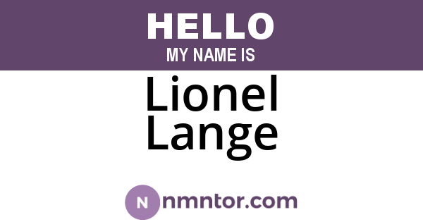 Lionel Lange
