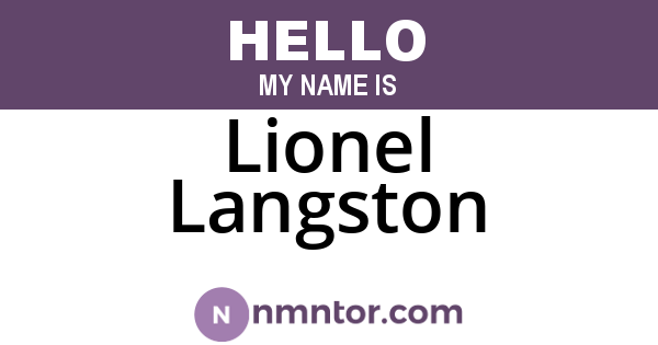 Lionel Langston