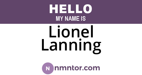 Lionel Lanning