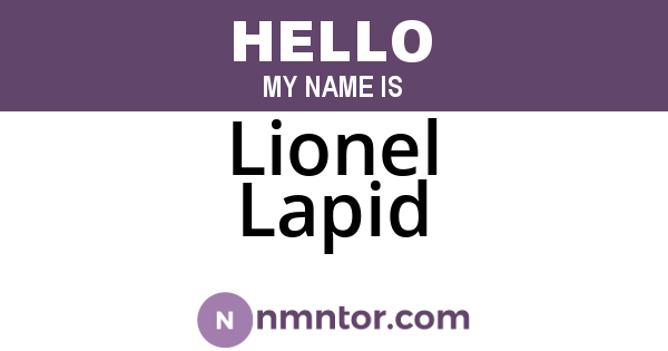 Lionel Lapid