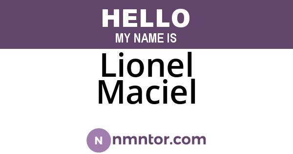 Lionel Maciel