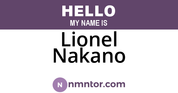 Lionel Nakano