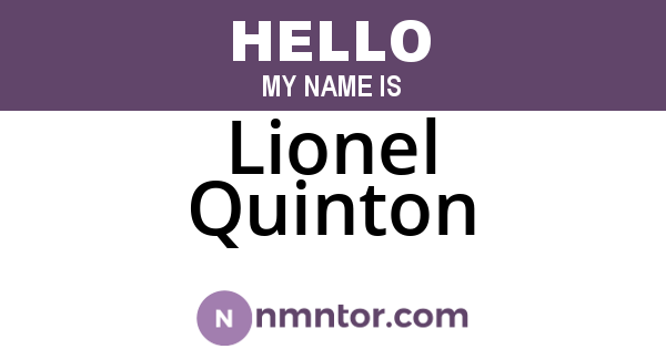 Lionel Quinton