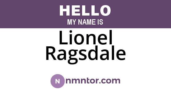 Lionel Ragsdale