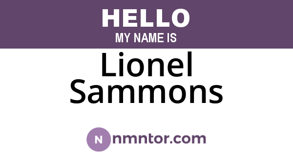 Lionel Sammons
