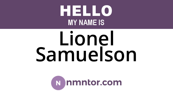Lionel Samuelson