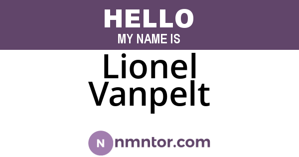 Lionel Vanpelt