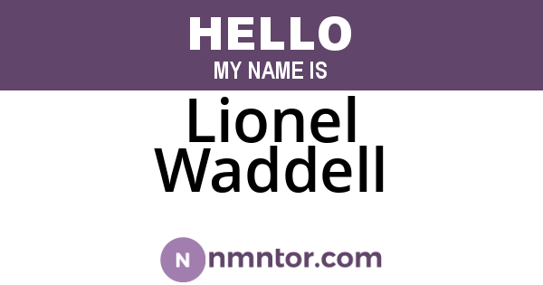 Lionel Waddell