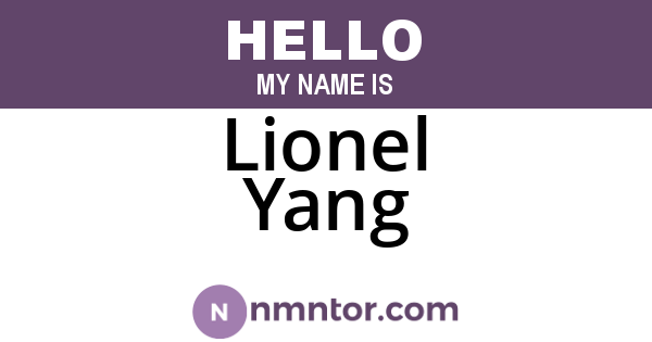 Lionel Yang