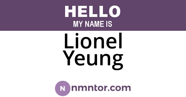 Lionel Yeung