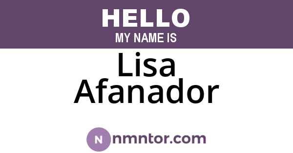 Lisa Afanador