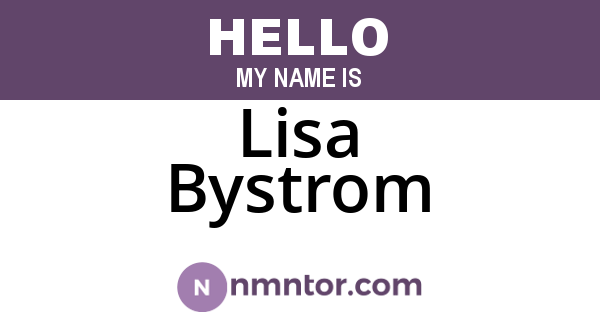 Lisa Bystrom