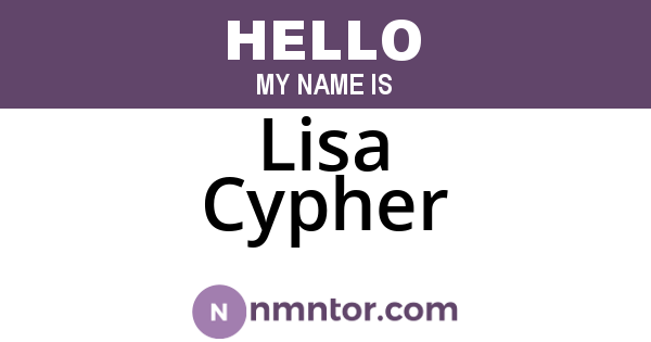 Lisa Cypher