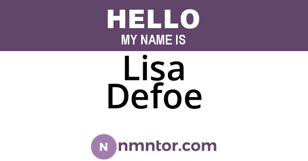 Lisa Defoe