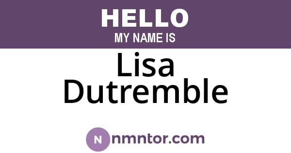 Lisa Dutremble