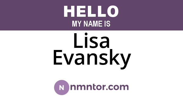 Lisa Evansky