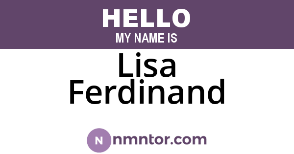 Lisa Ferdinand