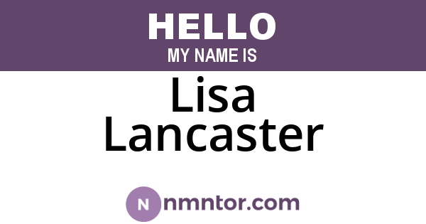 Lisa Lancaster