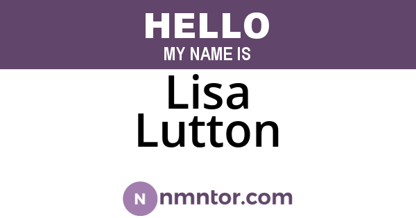 Lisa Lutton