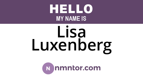 Lisa Luxenberg