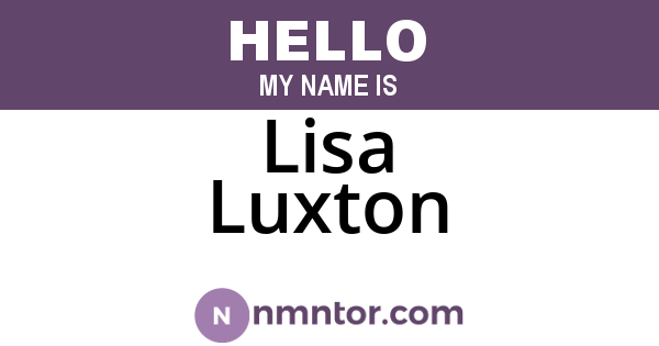 Lisa Luxton
