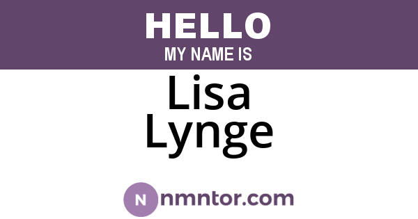 Lisa Lynge