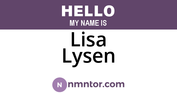 Lisa Lysen