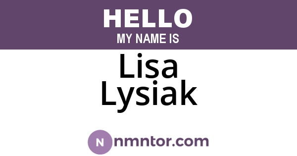 Lisa Lysiak