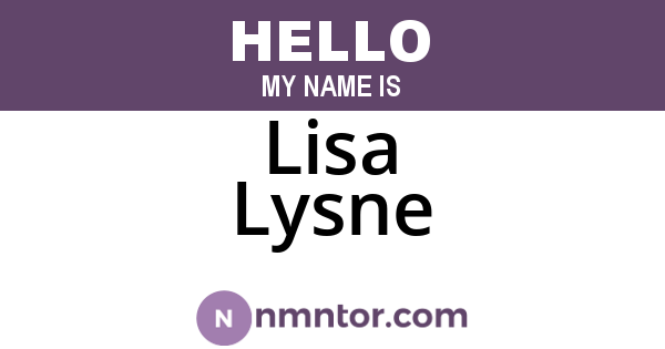 Lisa Lysne
