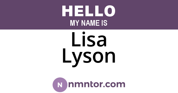 Lisa Lyson