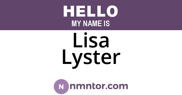 Lisa Lyster