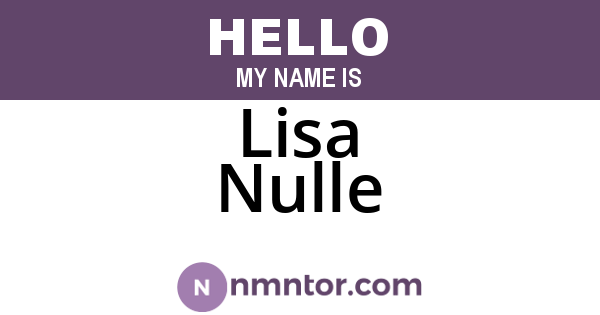 Lisa Nulle