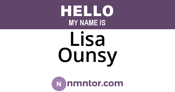 Lisa Ounsy