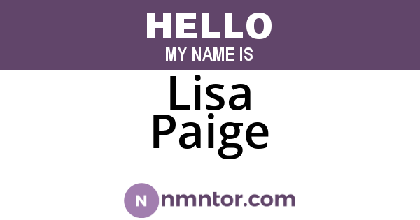 Lisa Paige