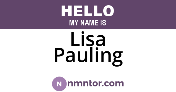 Lisa Pauling